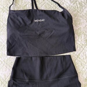 MONDAY Workout Black Two-Piece Set